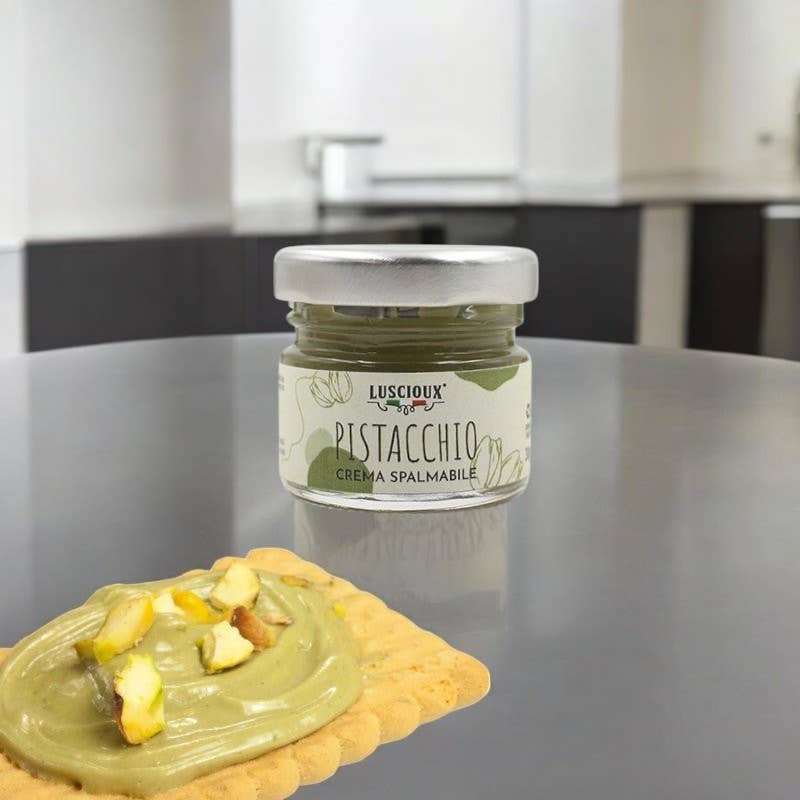 LUSCIOUX - OMNIA GROUP SRL - Wholesale Nut Butter - Mini Spreadable Cream with 45% Pistachio | Pack of 24 x 30g3