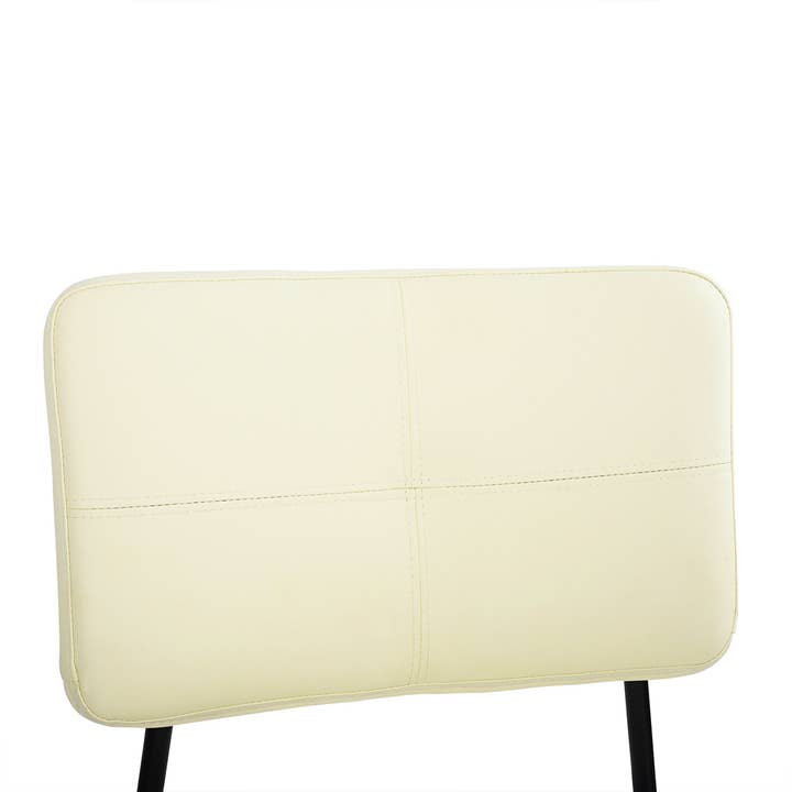 39F Inc. - Wholesale Stool - 26.8'' Counter Stool with High Back Metal Leg PU-Black/Cream4