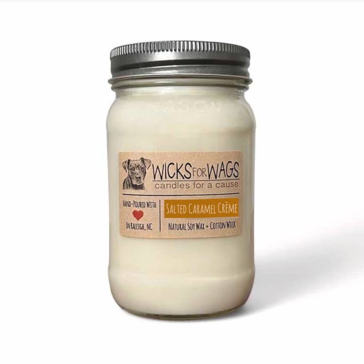 Créme de Caramelo Salgado | Vela de Soja em Frasco Grande por atacado de Wicks for Wags