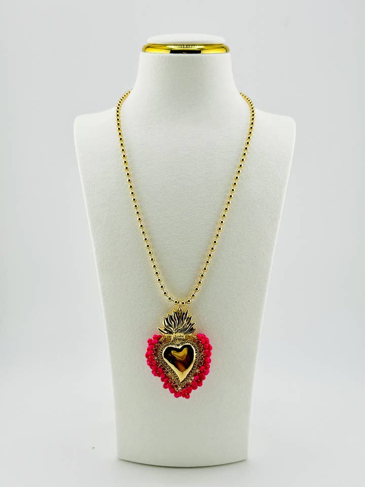 Olivia guldfyllt och rosa pärlhalsband för wholesale av Bella Blu Designs