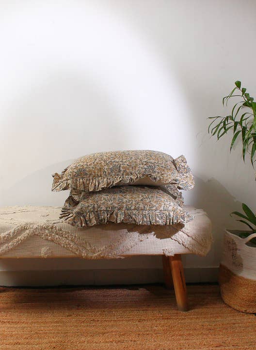 Eyda Homes - Wholesale Throw Pillow Cover - Indian Hand Block Printed Linen Pillow Cover11