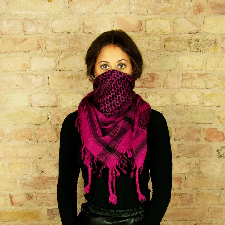 Tribal Trade GmbH - Wholesale Scarf - Unisex - Palituch pink black Kufiya PLO scarf7