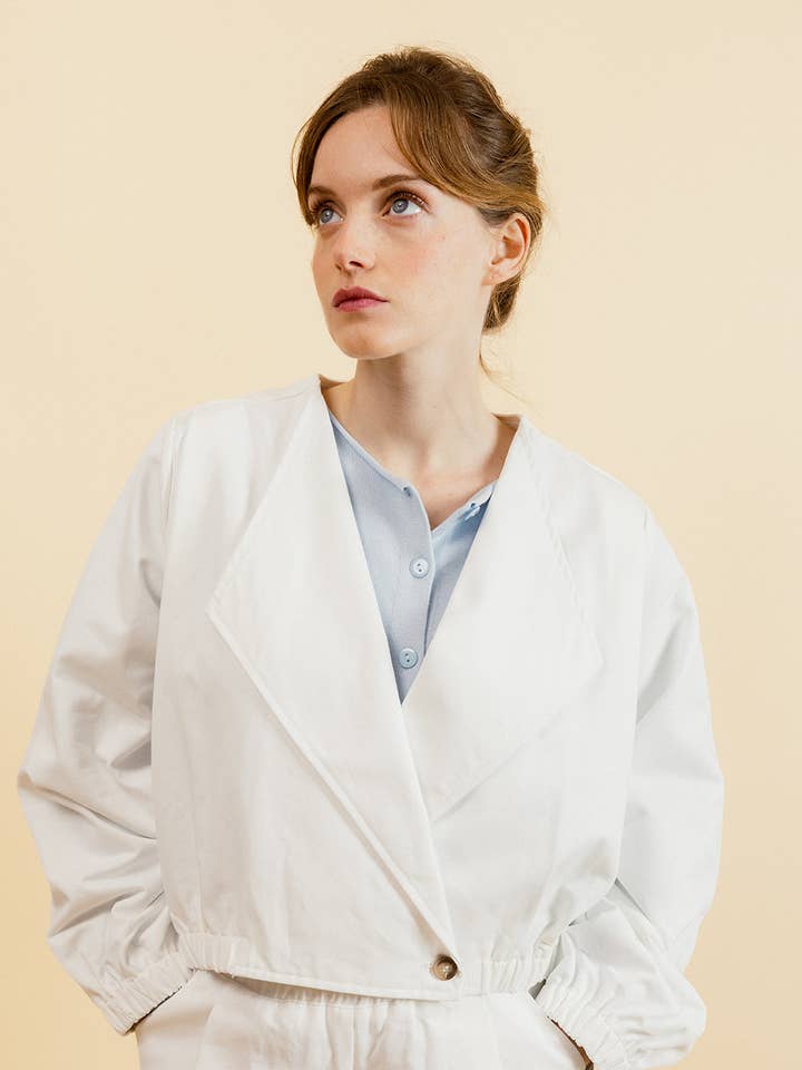 CLÉO SHORT JACKET WITH OPEN COLLAR for wholesale by EMILIE K