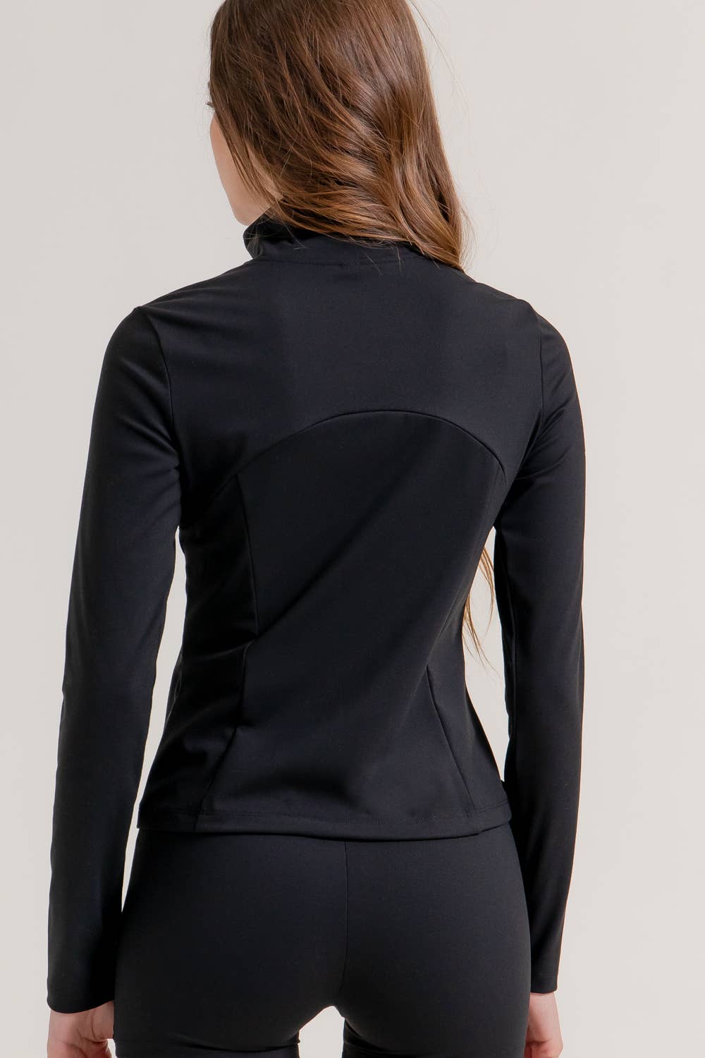 Active Basic | Active USA - Wholesale Athletic Jacket - Women's - Long Sleeve Mock Neck Seam Detail Workout Jacket43