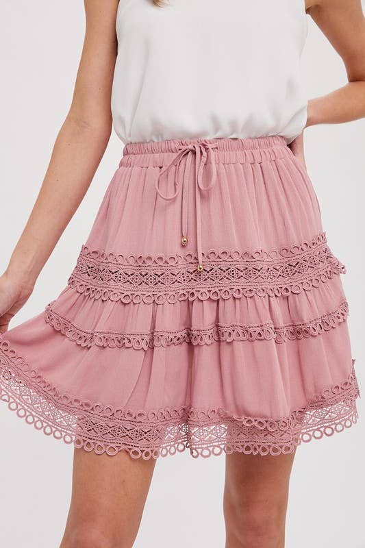 Vanilla Monkey - Wholesale Skirt - Women's - LACE TRIM MINI SKIRT3