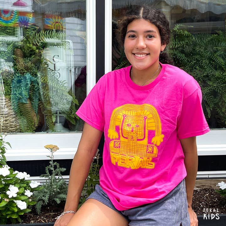 Feral -Pink- Adult T-shirt for wholesale by Feral Kids