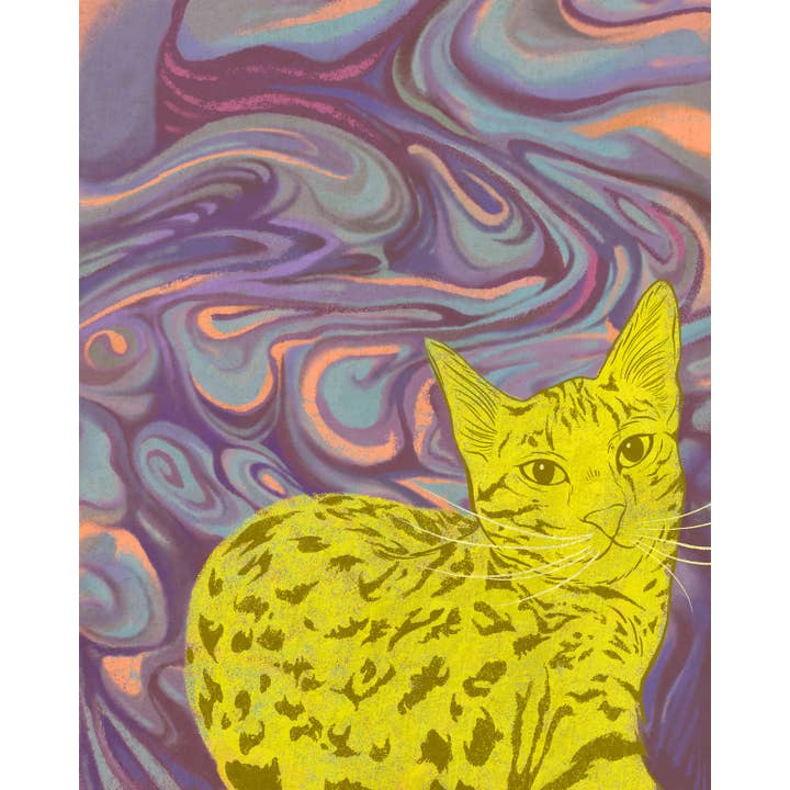 8x10 Tryck: Petroleum Peacock Peril för wholesale av Cat Champion