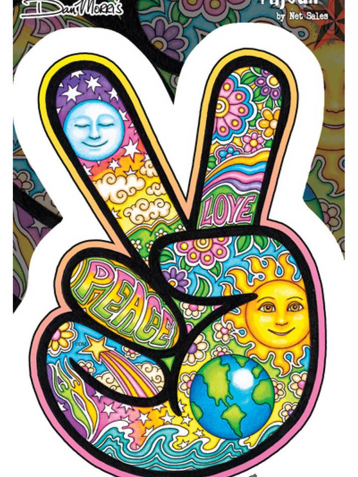 Friedenshand-Aufkleber 6" für den Großhandel von Sunshine Joy