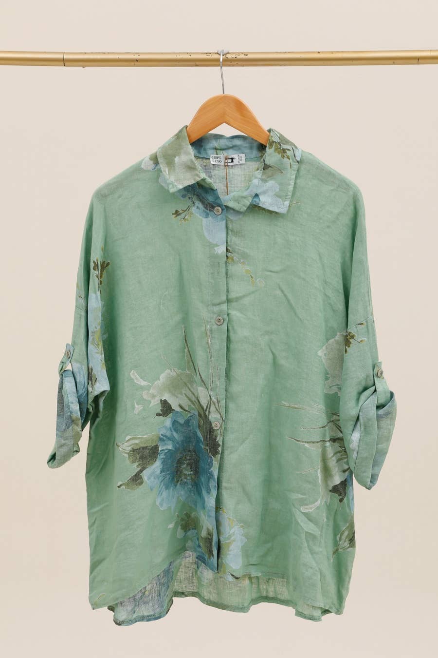 LÉA & LUC - Wholesale Dress - Women's - Floral print shirt in 100% Linen REF. 20090/513