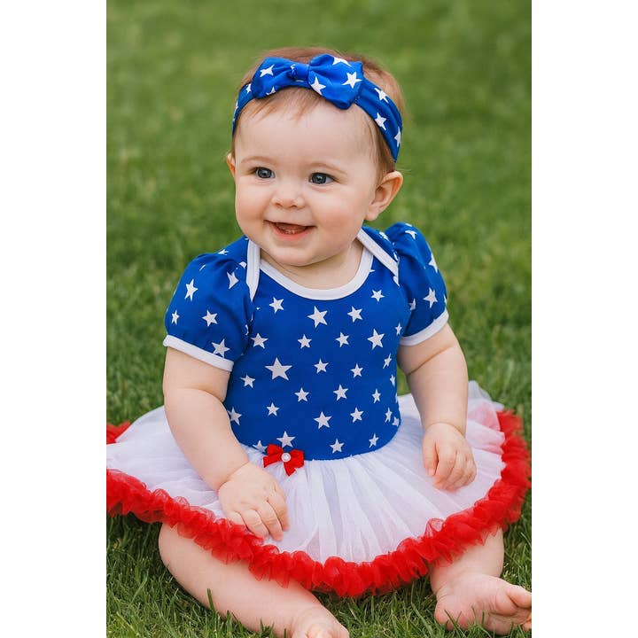 4th of July US Flag Baby Romper Tutu Skirt for wholesale by Fennco Styles