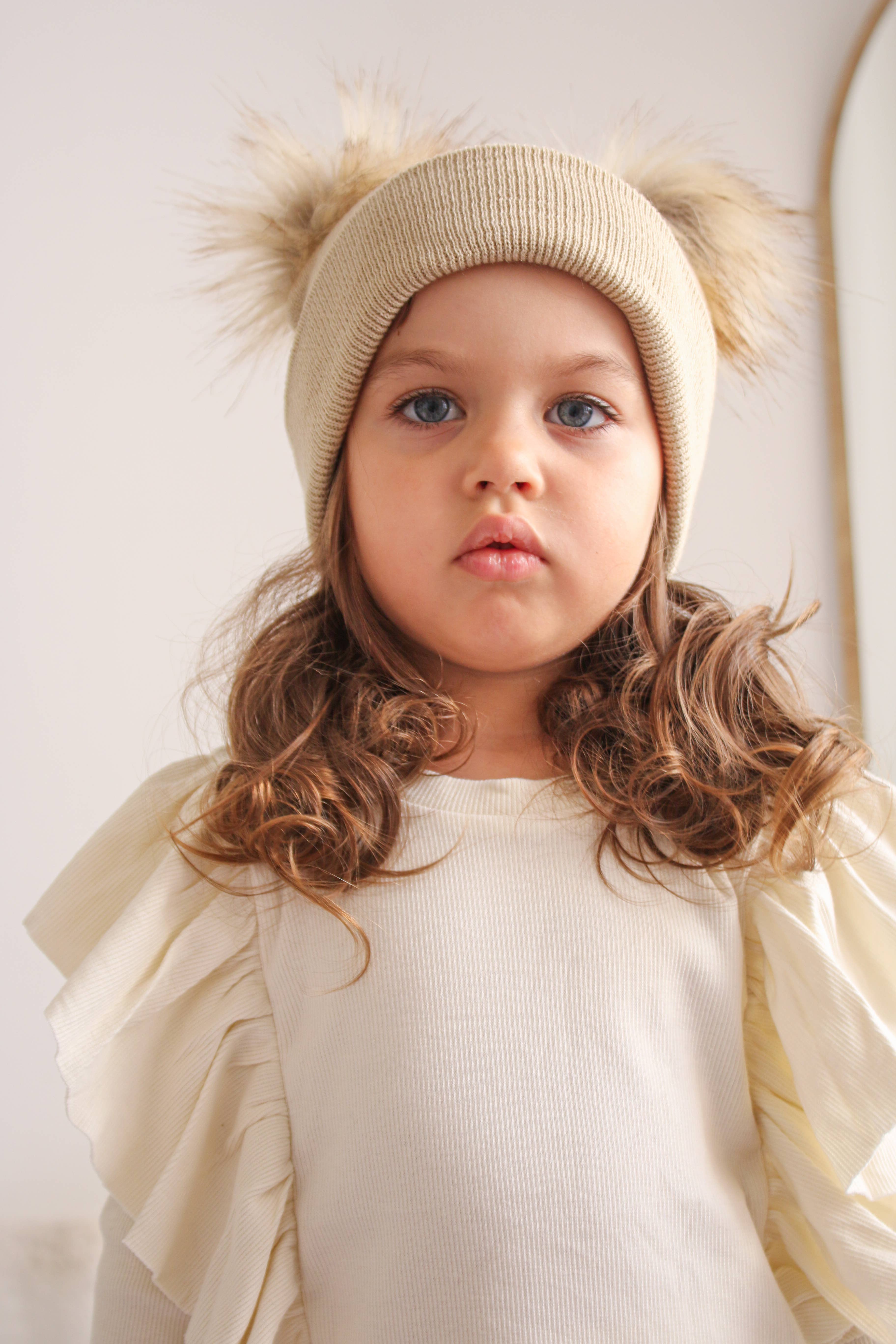 Himmelberg Baby - Wholesale Beanie - Kids - Beige Pom Pom Baby/Kid's Beanie, Newborn to 8 Years, Unisex13
