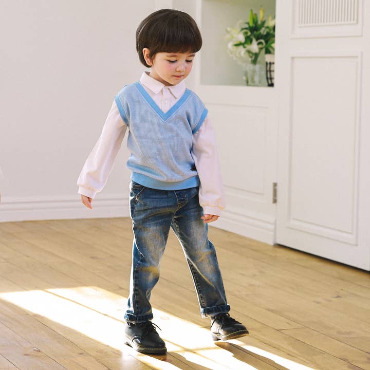 ToTo Heros - Wholesale T-Shirt - Kids - Layered Collared Shirt & Vest Combo Top6