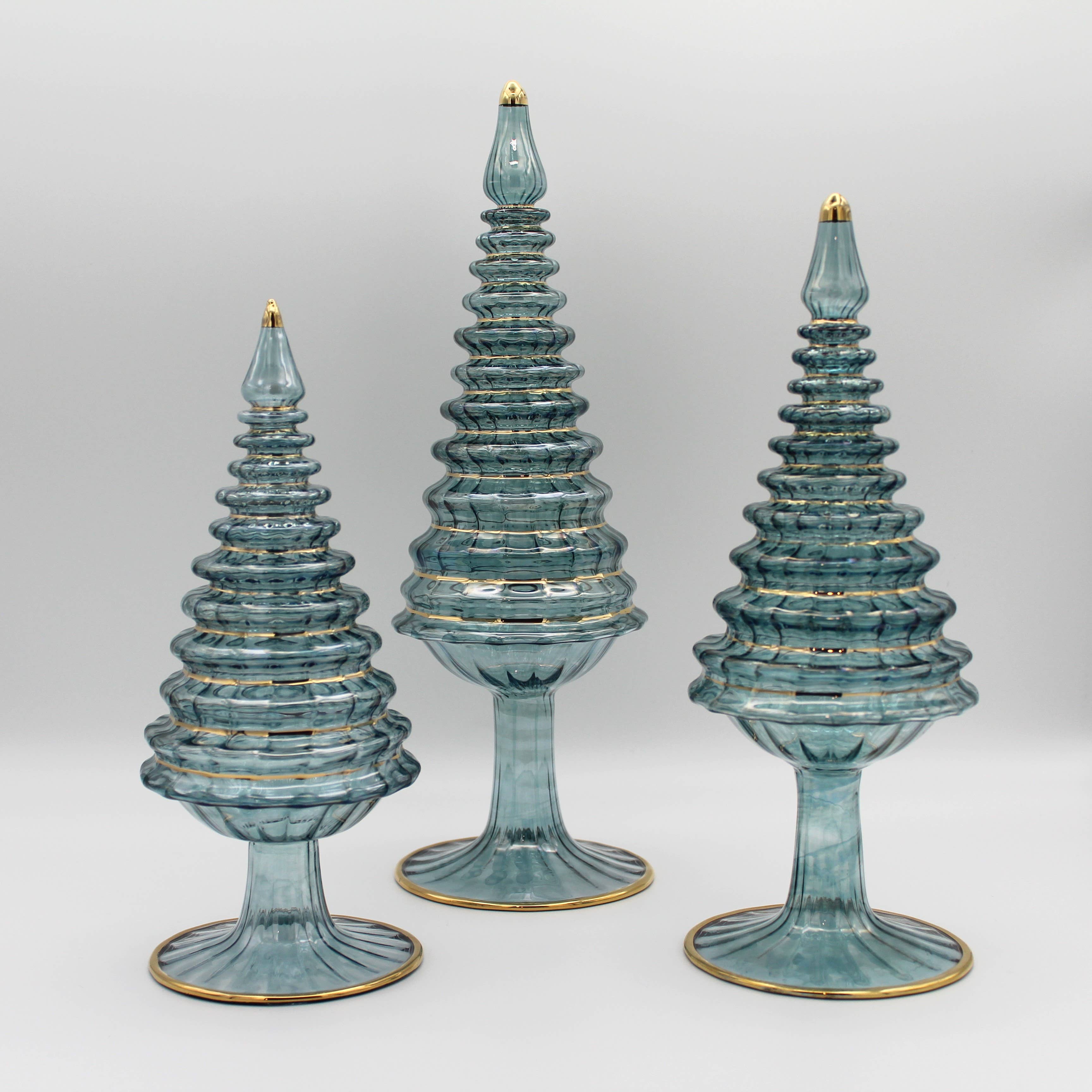 Dandarah (Ships from Canada) - Wholesale Christmas Decoration - Blown Glass Tabletop Christmas Tree - Blue Spruce2