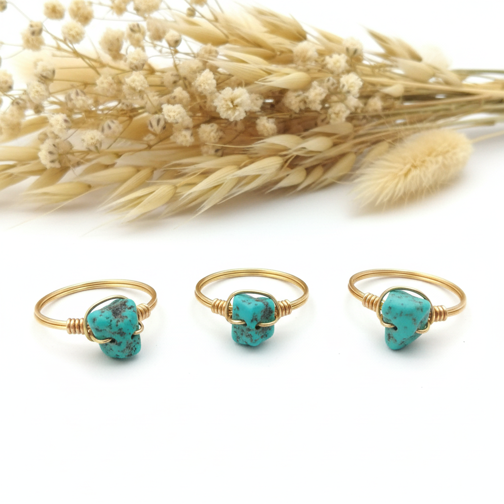 Produtos Namasté - Wholesale Single Stone/Solitaire Ring - Turquoise Stone Ring0