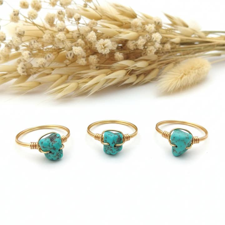 Produtos Namasté - Wholesale Single Stone/Solitaire Ring - Turquoise Stone Ring