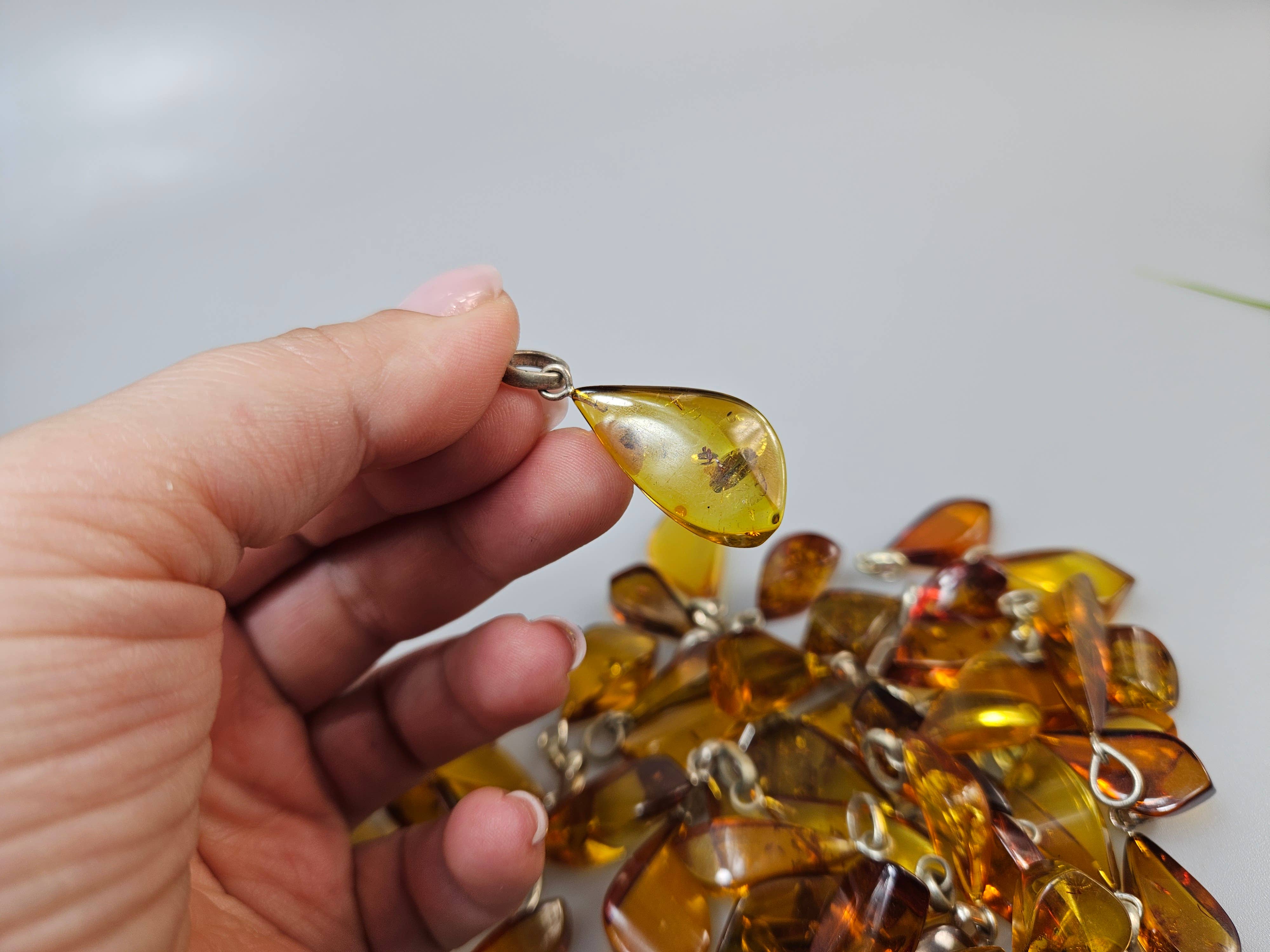 AmberLithuania - Wholesale Individual Charm/Pendant - Amber pendants. Real Baltic Amber necklace 1 psc9