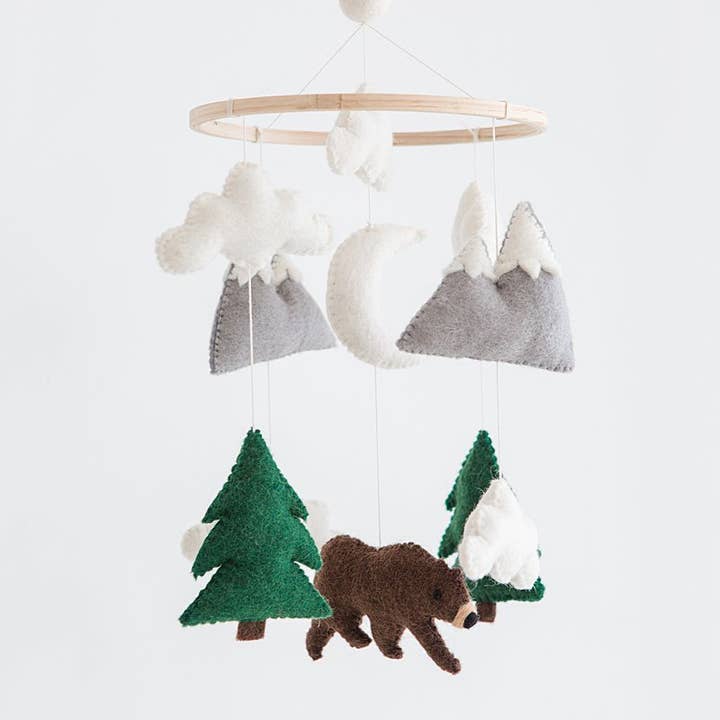 Nivas - Wholesale Baby Mobile - Handmade Bear and Mountain Crib Mobile