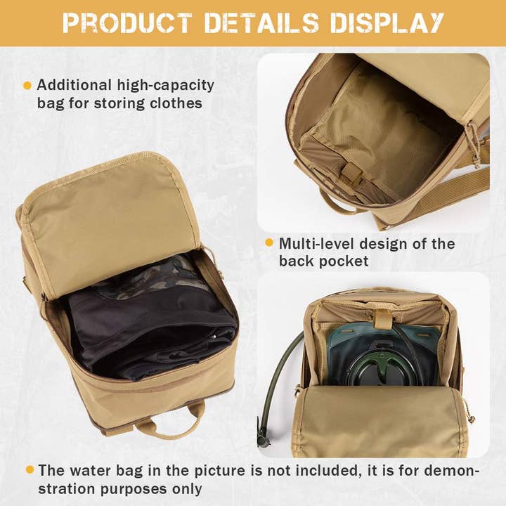 Antarctica Outdoors - Wholesale Backpack - Unisex - Votagoo D3 Flat Pack 2.0 Tactical Expandable Backpack Multi-purposed MOLLE Pack Camo19