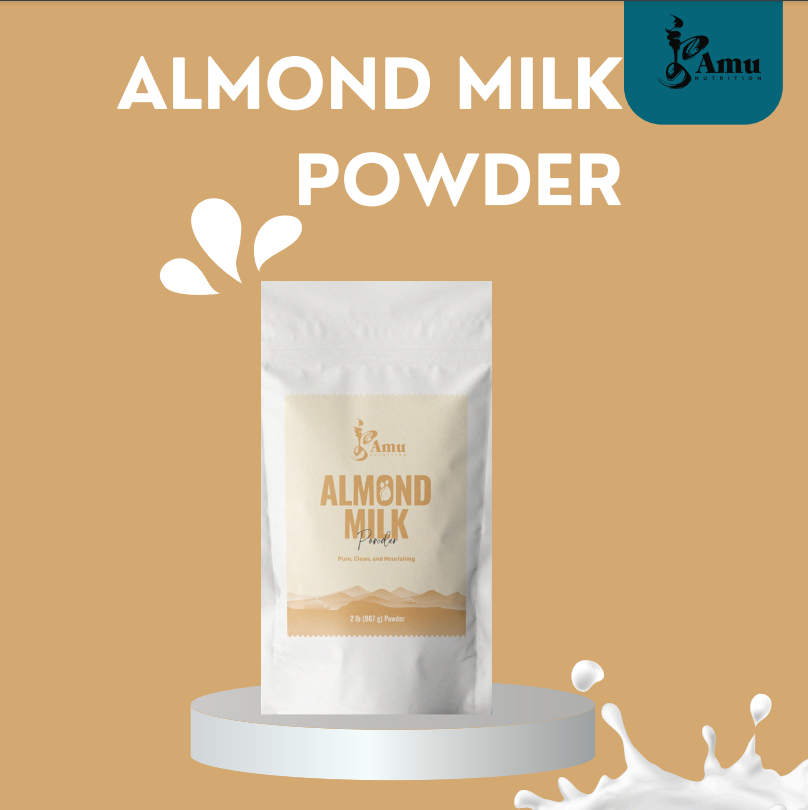 Amu Nutrition - Vendita all'ingrosso Bevanda salutare in polvere - Polvere di Latte di Mandorla –1lb– Senza Lattosio, a Base Vegetale1