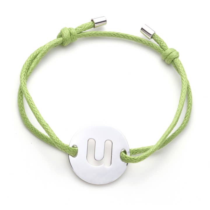 Bracelet With Letter U Medal for wholesale by Woo's pure feelings