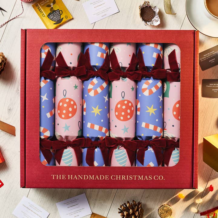 Retro Cheer - Handmade Luxury Christmas Crackers (6pcs) for wholesale by The Handmade Christmas Co.