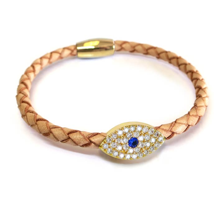 Evil Eye Sapphire Bracelet Gold - Click for Color Options for wholesale by Liza Schwartz Jewelry