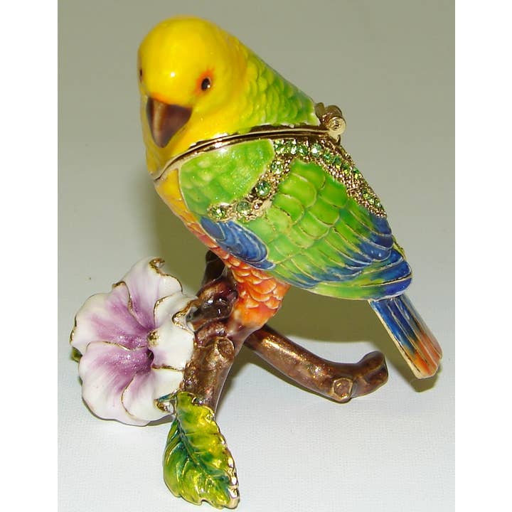 Jeweled "Parrot" Box 3" for wholesale by Sea Creations