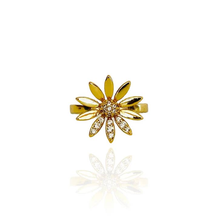 The Golden Flower Blossom - Gold Stacking Ring for wholesale by Hudson and Birch