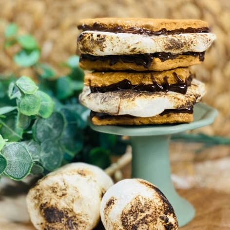 A Gnome on the Roam - Wholesale Decorative Tabletop Object - Faux S'more sandwich, realistic looking fake sweet, smores3