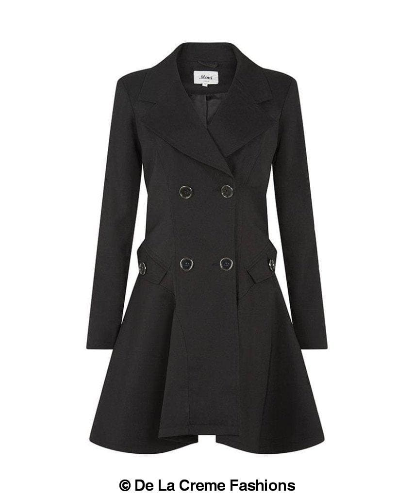 De La Creme Fashions – Engroshandel Frakke - Dame – Dame Forår/Sommer Dobbelt Breasted Flary Mac Coat3