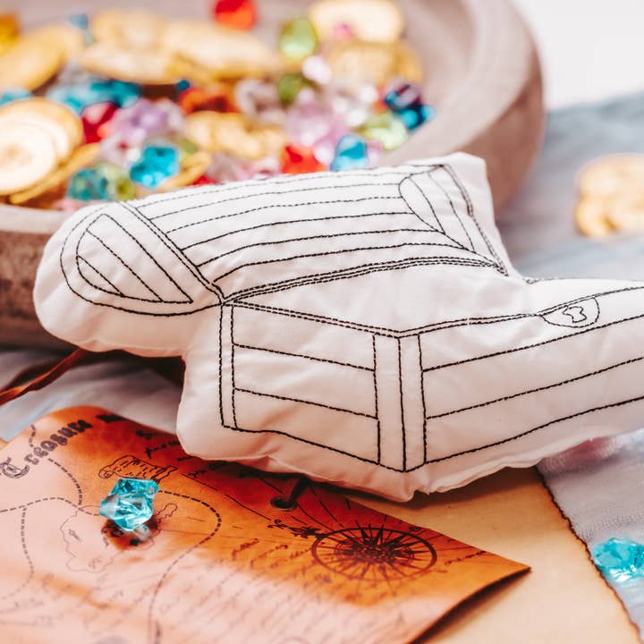 Pirate Treasure Chest Doodle Coloring Activity for wholesale by Tiny Owls Gift Co.