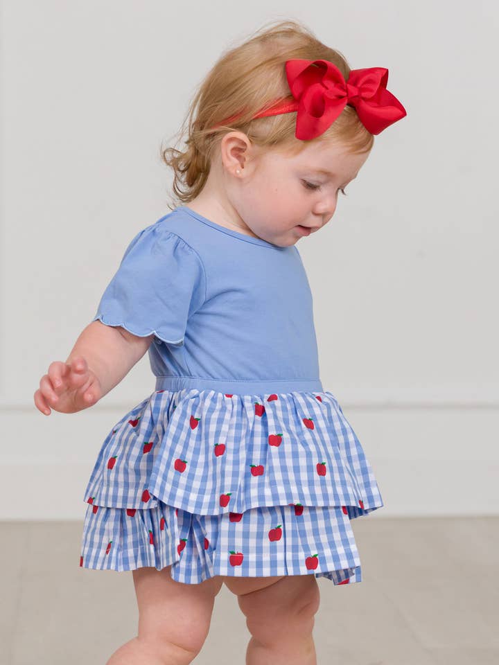Blue Baby Girls Apple Orchard Classic Gingham Short Sleeve Skirted Romper
for wholesale on Faire0