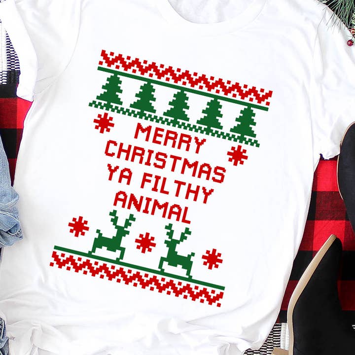 God Jul Ya smutsiga djur grafisk Tee för wholesale av Kissed Apparel
