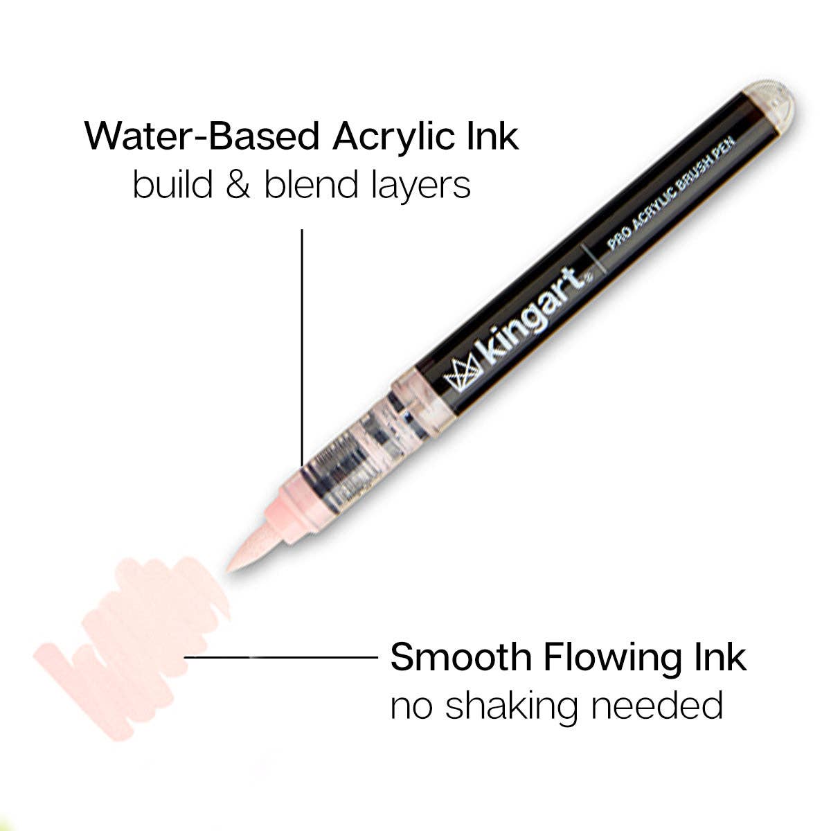 KINGART - Wholesale Stiften - Acrylverf Penseelstift - 12 Pastelkleuren4