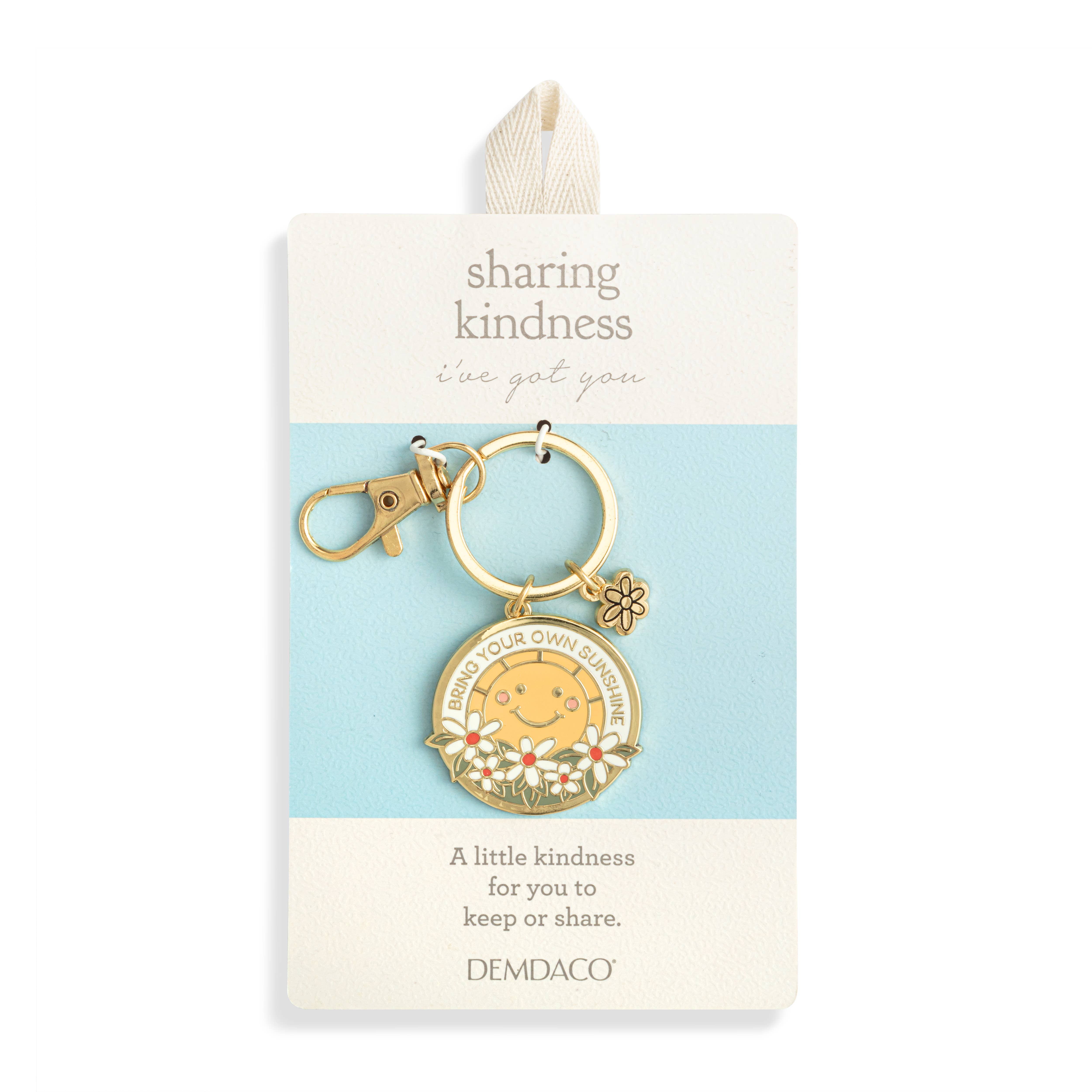 DEMDACO - Wholesale Keychain - Women's - Sharing Kindness Keychain - Sunshine 1in2