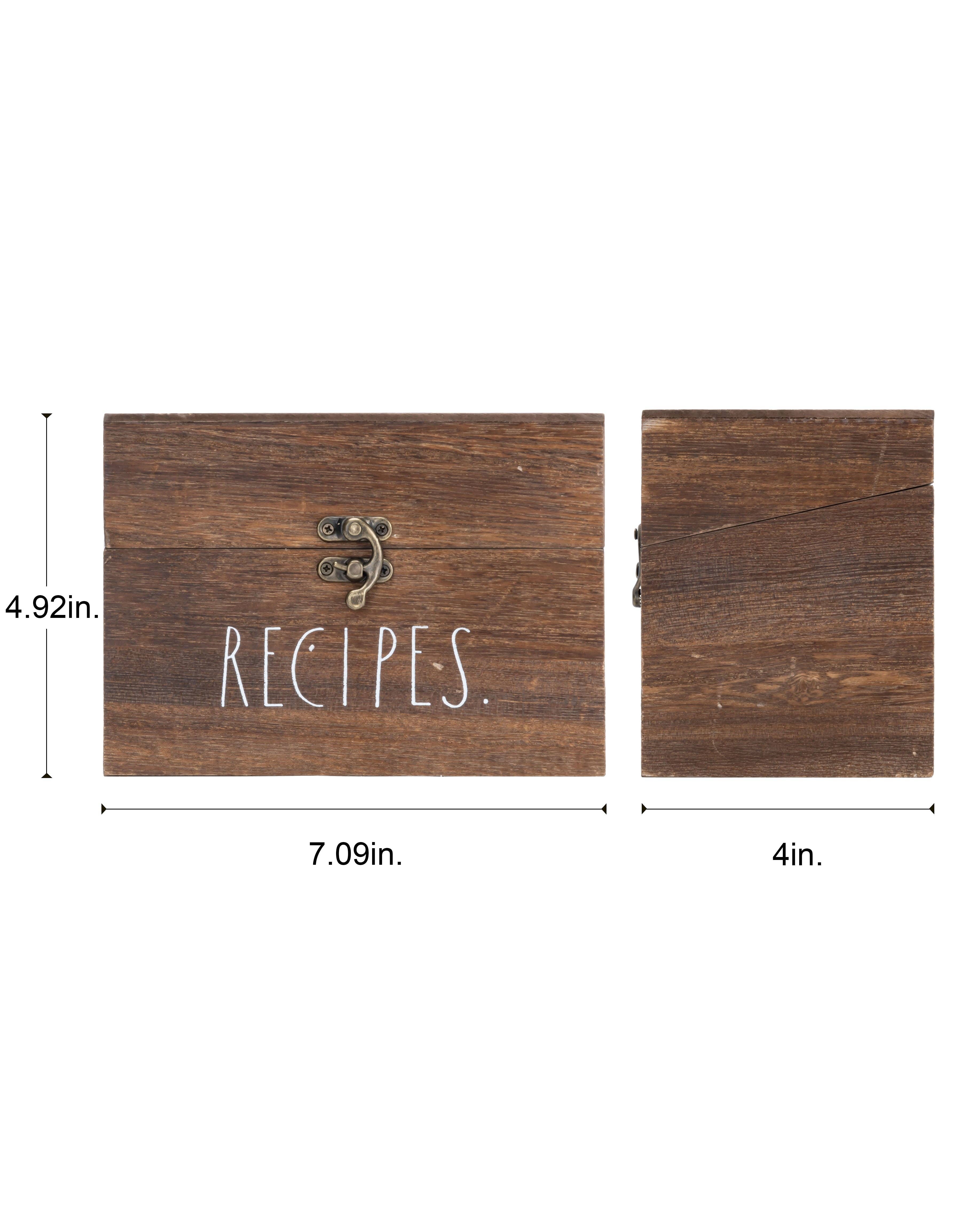 DesignStyles Home - Vendita all'ingrosso Scatole per ricette - Scatola per Ricette in Legno Rustico Rae Dunn « Recipe » per Cartoline2