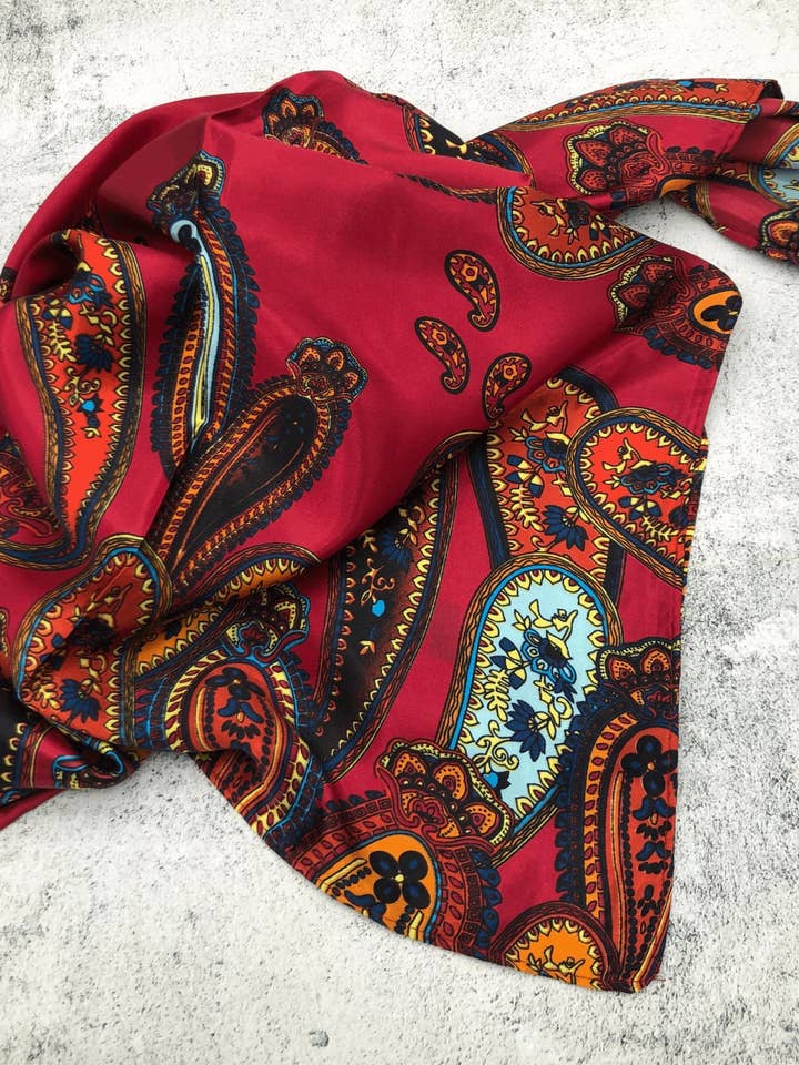 Red Paisley Border for wholesale by TC Ranchwear Llc