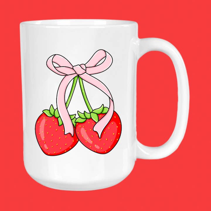 Erdbeer-Kirsch-Kaffeetasse, Mädchentasse für den Großhandel von GirlySips