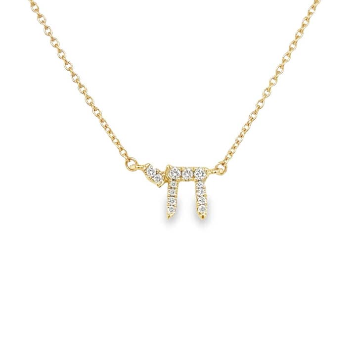 Collar de diamantes chai hebreos de oro de 14 quilates para venta al por mayor de Izakov Fine Jewelry