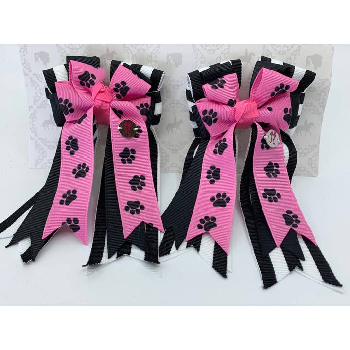 PonyTail Bows- Pink Paws/Stripe for wholesale by PonyTail Bows