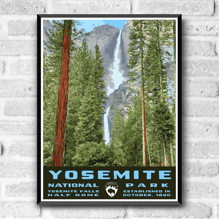 Yosemite National Park Vintage Style Poster / Art Print for wholesale by Go See Design