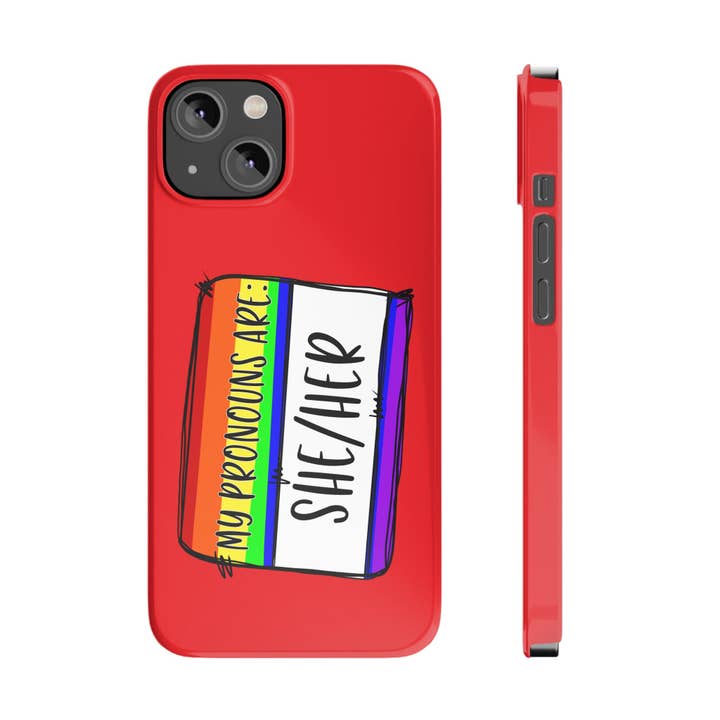 Meus Pronomes São She/Her LGBTQ Pride Case Mate Slim Phone Cas por atacado de Sparkle By Asha