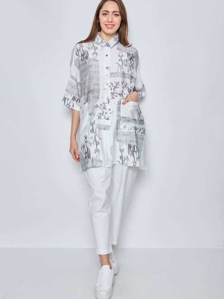 BELLA BLUE - Wholesale Tunic - Women's - Top - E68-H50985