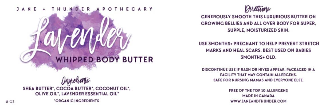 Jane and Thunder - Wholesale Body Balm/Butter - Lavender whipped Body Butter1