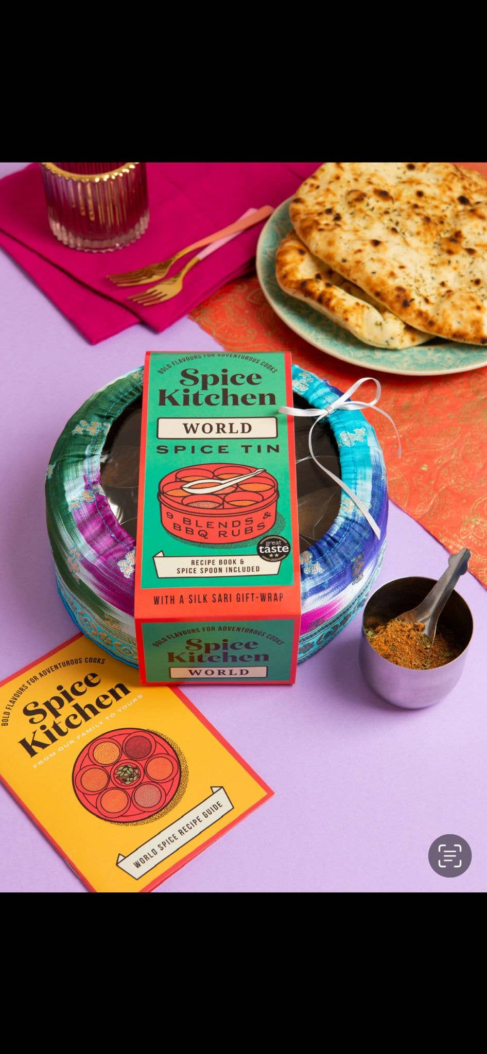 Spice Kitchen - Wholesale Dried Spice Mix - World Spice Tin Blends & Rubs and Silk Sari Wrap2