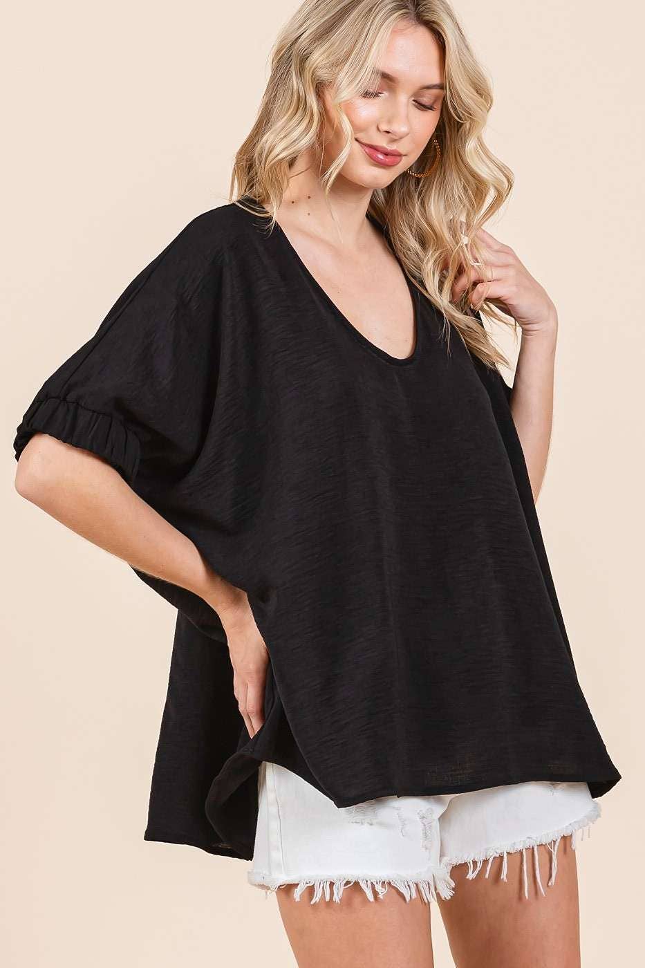mittoshop – wholesale Blus - Dam – DOLMAN ELASTISK ÄRM ÖVERDIMENSIONERAD TOPP16
