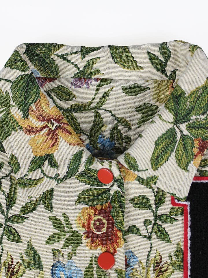 Rosa Clothing - Wholesale Jacket - Women's - Hip Hop Floral Jacquard Short Button-Down Jacket2