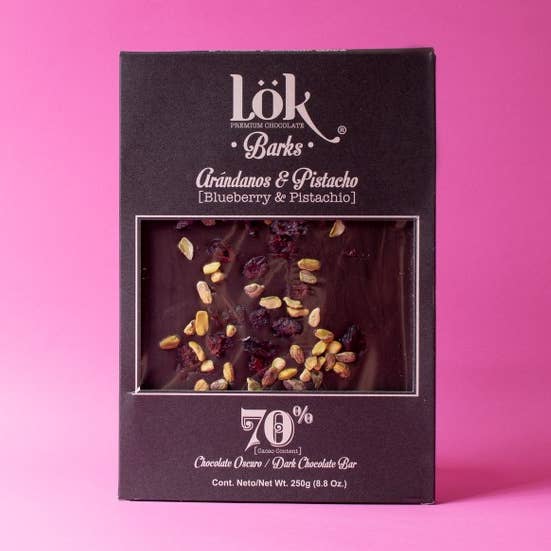 Super Bark Chocolate 70% Cranberries & Pistachios for wholesale by Lök Foods UE