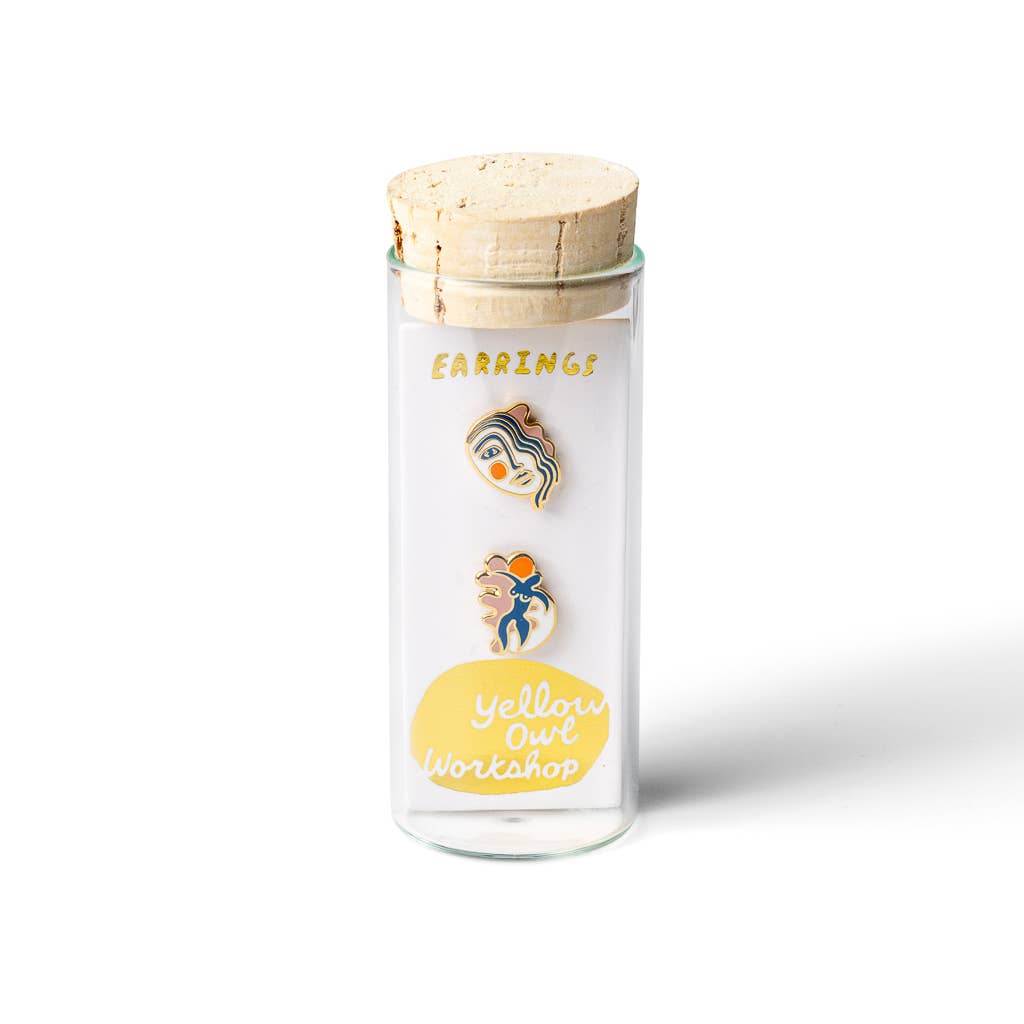 Yellow Owl Workshop – Engroshandel Ørestikkere – Matisse ørestikkere med post - kunstneriske museumsinspirerede gulddetaljer2