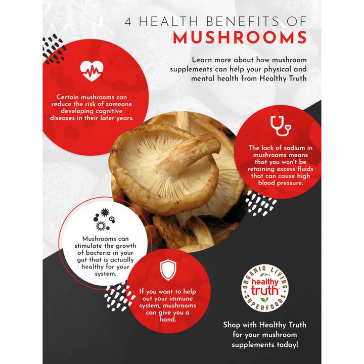 Healthy Truth/Organic Living Superfoods - Wholesale Protein/Superfood Powder - ORGANIC GO SHROOMS ESSENTIAL WELLNESS BLEND